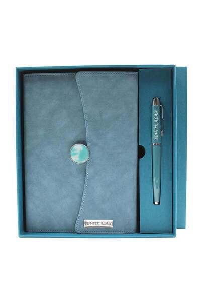 hediyerengi İsme Özel Premium Defter ve Kalem Seti Tasarım Kutulu - Renk Seçe...