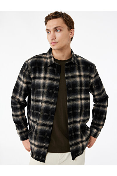 Koton Регулярна кройка, дълъг ръкав, копчета, класическа яка, риза тип дървар