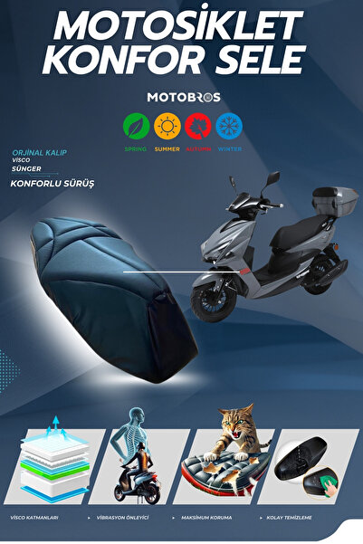 Motobros مقعد كوبا بيسارو 50X - 125X المريح مع غطاء مقعد من الإسفنج الفيسكو (...