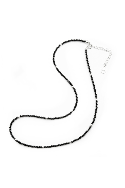 Velar Bracelets Colier cu Pietre Semipretioase Spinel Fatetat 2mm si Bile din Argint 925