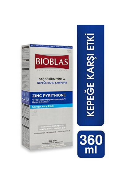 Bioblas 2’si 1 Arada Kepek Karşıtı Şampuan – Mentol Ferahlığı 360 ML