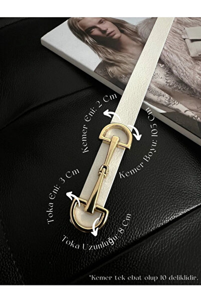 Fiori Curea albă subțire pentru femei cu cataramă lungă de aur, centură pentru haine, centură pentru cămașă, centură pentru rochie