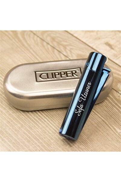 hediyerengi Clipper Marka Metal Çakmak Parlement Mavisi
