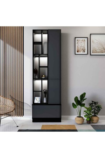 Stylish Home Decor Table with Lighting Model 61, Size 70 × 40 × 226, Black Color