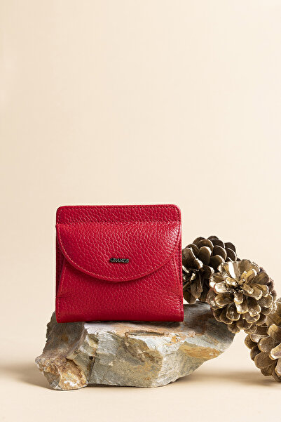 Grande 2833 Hakiki Deri Elegance Mini Kadın Cüzdanı Kırmızı