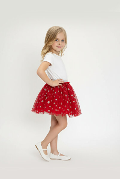 Ma Miss Armina Kız Çocuk Yıldız Baskılı 23 Nisan 29 Ekim 19 Mayıs Düğün Doğum Günü ve Parti Tüllü Tütü Etek