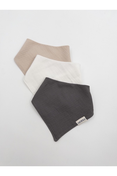 KARAMİLA 3 Adet  ÇİFT KATLI Organik Müslin Kumaş  Bebek Fular / Salya Önlüğü ...