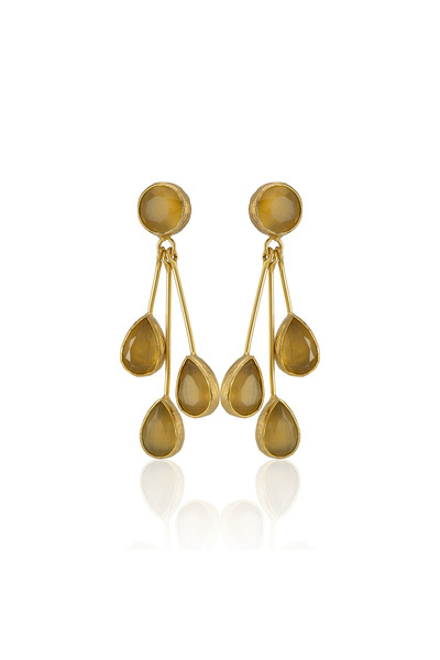 Design by Kadir Kadir Jewellery 22 Ayar Altın Kaplama Vintage Küpe -El İşçili...