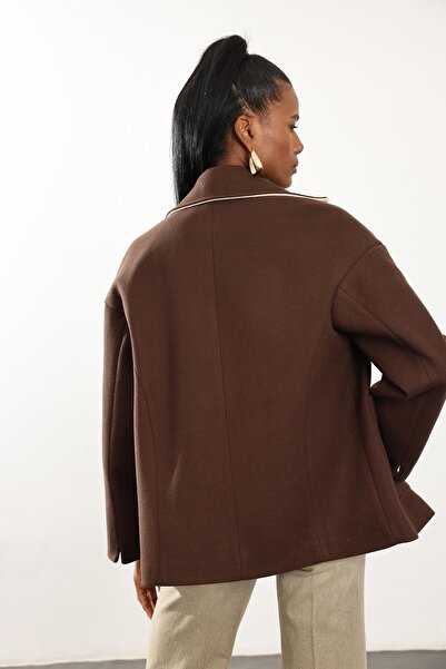 5in1Canpolat Brown Oversize Cashmere Coat