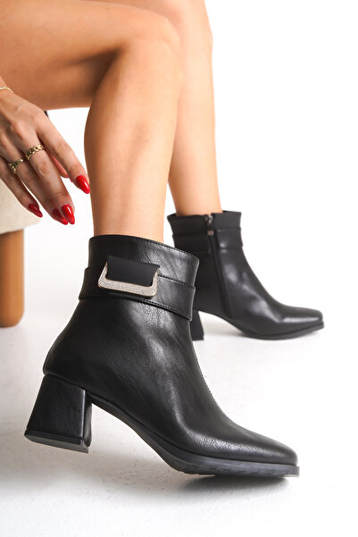 Riccon Kadın Topuklu Bot 00120010 Siyah Cilt