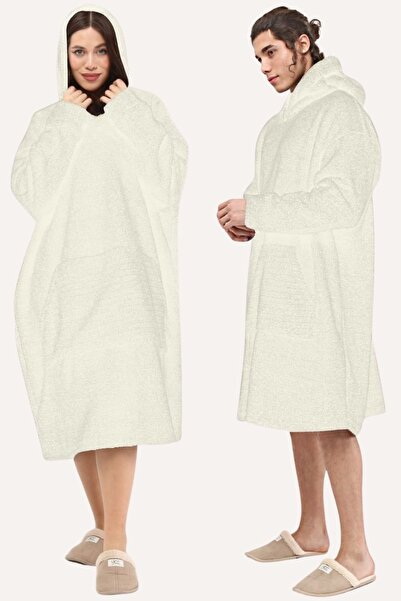 MAKSEN TEKSTİL بطانية تلفزيون قابلة للارتداء من ويلسوفت مع غطاء للرأس وجيبين ...