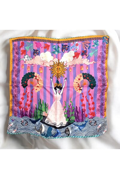 Oyt DÜKKAN Okyanus Woman Tasarım Fular Şal 135x 135 Cm