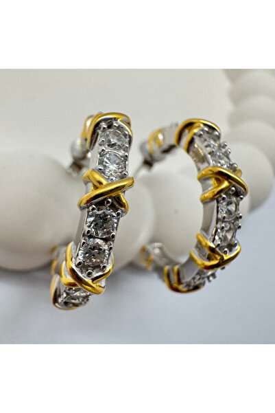 GİS JEWELRY Taşlı X Küpe