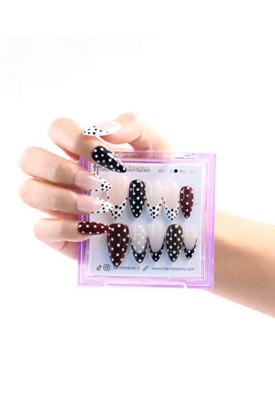 Takma Takma S Beden 10'lu Renkli Uzun Badem UBD1462 Tekrar Kullanılabilir Pro...