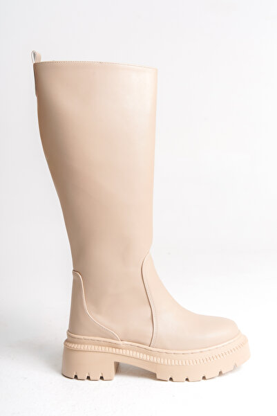 Riccon Nude Kadın Fermuarlı Çizme 0012212