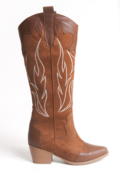 Riccon Thasyril Kadın Western Çizme 001250201 Taba Süet