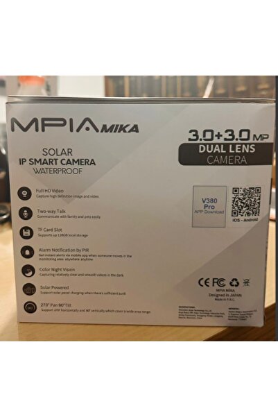 jetucuzal 3+3MP MPIA-MKA 4K 4G Sim Kartlı Güneş Panel Dual Lens Solar 12000mAH Alarmlı Mikrofon 360PTZ KAMERA