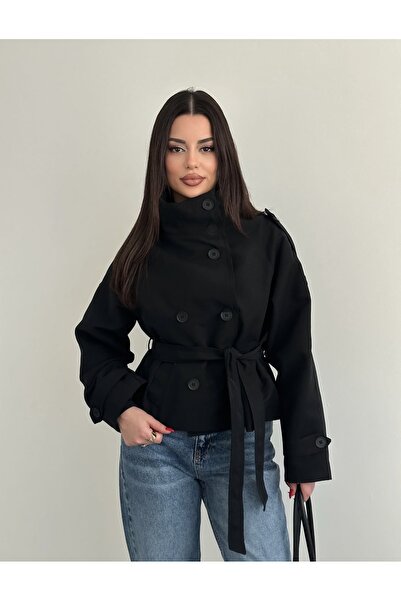 Lux Vestimenta BSK DİK YAKA KISA TRENCKOT
