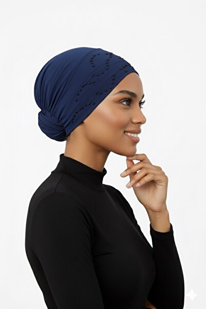 fidan bone Синя готовий тюрбан з накидкою