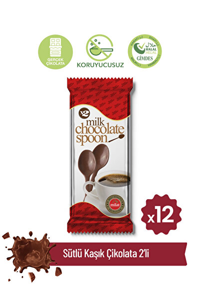 Milat Sütlü Kaşık Çikolata 2'li 16 g x 12 Adet (1 KUTU)