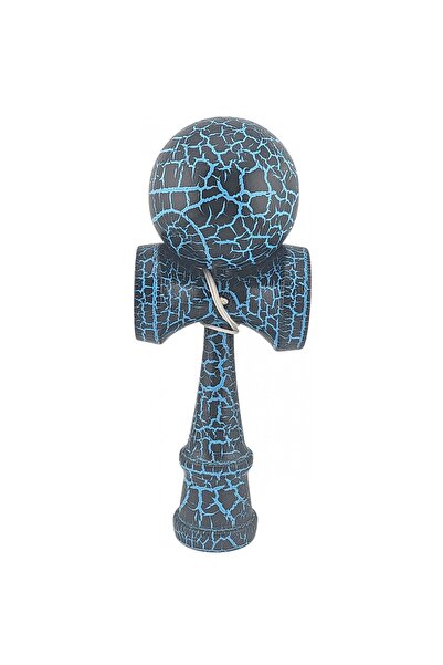 Bibilel Kids Kendama X Original, Profesional, Bibilel Kids, Cracat, Lemn, 18 cm, Negru, Albastru