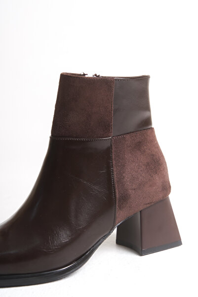 Riccon Дамски ботуши Edelnesia 0012858 Кафява кожа