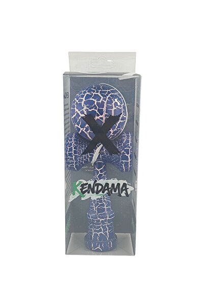 Bibilel Kids Kendama X Kendama Profesională Cracată, Lemn – 18 cm, Albastru/Alb