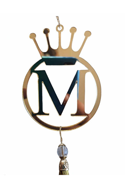 RetroLazer M Yazılı Ayna Pleksi Araba Dikiz Aynası Süsü GOLD