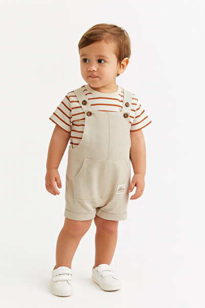 Necix's Erkek Bebek Keten Salopet Takım