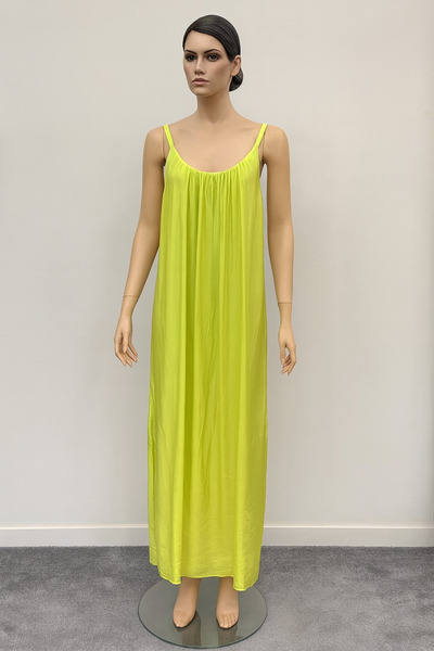 MADE İN ITALY Італійська шовкова сукня з підкладкою, на бретельках, зелена