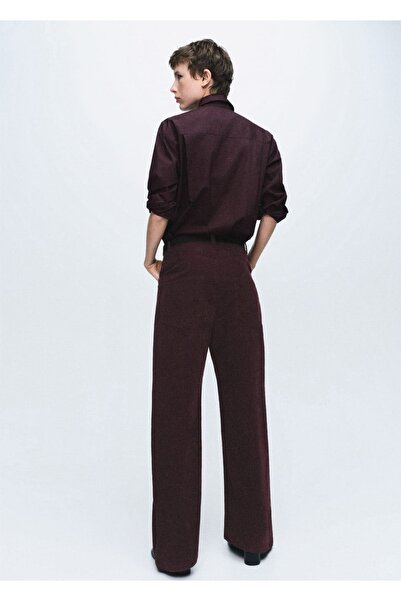 MANGO Woman Wide-leg düşük bel kadife jean