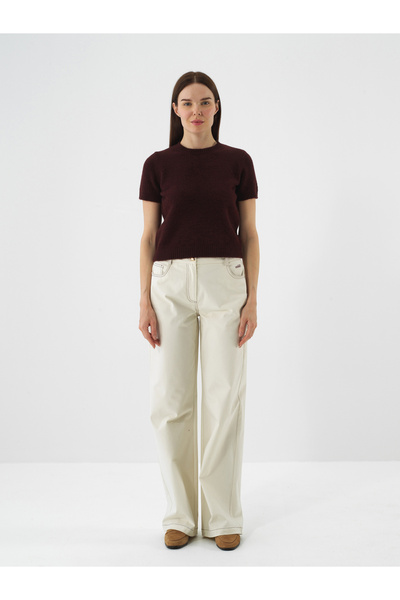 Xint Kadın Bordo Yumuşak Dokulu Regular Fit Kazak