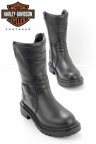 Harley Davidson Deri Siyah Kadın Çizme Appenzell