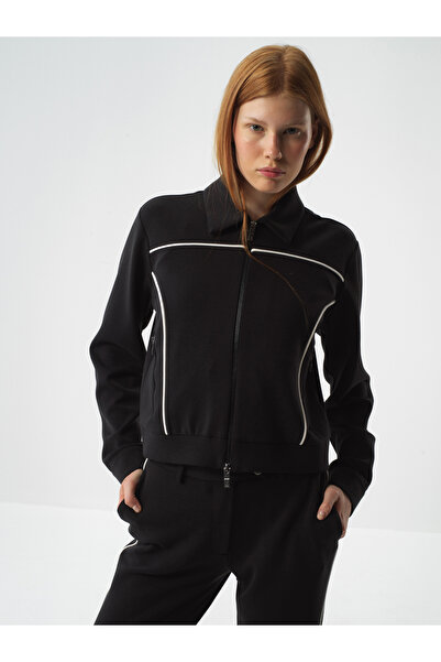 Xint Kadın Siyah Modal Dokulu Regular Fit Sweatmont