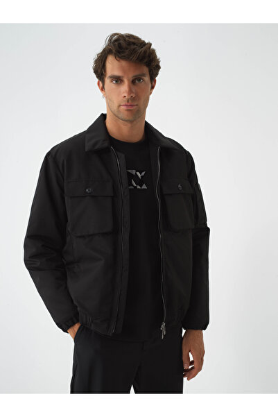 Xint Erkek Siyah Formunu Koruyan Regular Fit Mont