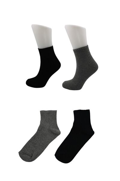 KARDEŞLER ÇORAP Ανδρικές βαμβακερές κάλτσες για διαβητικούς, μισό κάλτσο τένις, πολύχρωμες, συσκευασία 4 τεμαχίων