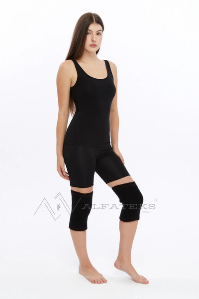 ALFATEKS Black Woven Wool Knee Warmers - Keep You Warm - Good for Joint Pain - Shipped in Pairs