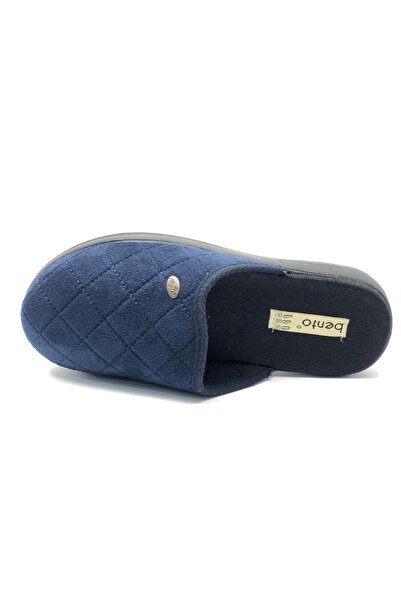 Kocamanlar Ayakkabı Bento K-670 Damat Home Slippers Orthopedic Men's Slippers Dark Blue