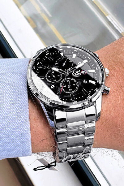 Tom Jones Erkek Kol Saati 3 Atm Su Geçirmez Gümüş Renk Çelik Kordon Cbk49