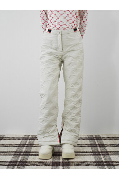 Xint Kadın Ekru Kapitone Dokulu Oversize Pantolon