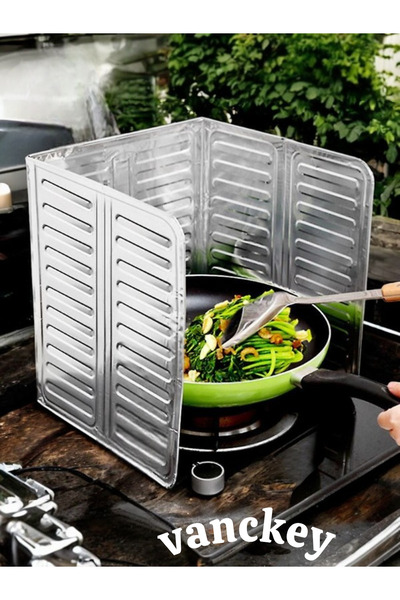 VANCKEY Oil Splash-Proof Stove Back Protector, New Model Plug/Slide White 84X32.5 cm