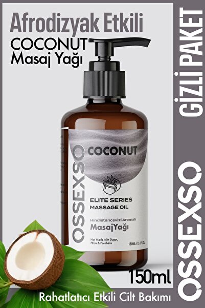 OSSEXSO Yenilebilir Doğal Hindistan Cevizli Etkili Aromaterapi Masaj Yağı 150...