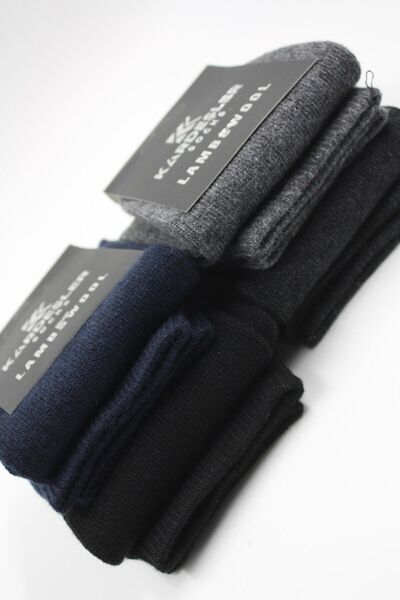 KARDEŞLER ÇORAP Ανδρικές κάλτσες Lambswool Winter πολύχρωμες μισές κάλτσες 4 πακέτο