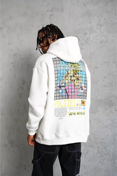 ARONA Mdb Men's Patel Ix Printed Hoodie White