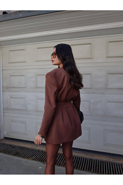 Miss Beyoğlu NEW Tasarım Aria Slim Fit Blazer Ceket Elbise Ve Mini Etek Alt Üst Takım