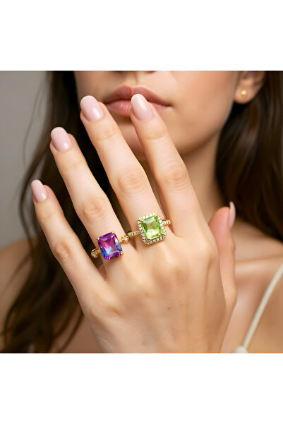 Sense of Atelier خاتم مرصع بالأحجار على شكل دائرة