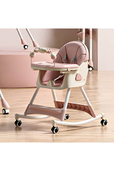 Toyska Baby and Child Dining Chair, Adjustable Backrest, Rocking Chair, Pink