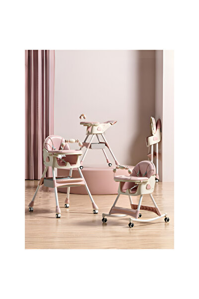 Toyska Baby and Child Dining Chair, Adjustable Backrest, Rocking Chair, Pink