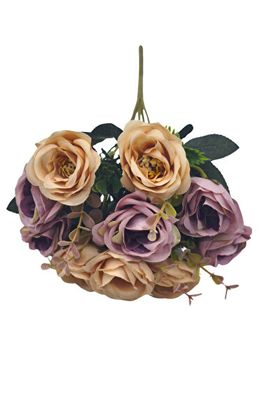 Çınar çiçekçilik Yapay Gül Demeti Dekoratif Çiçek Ev Ofis Dekor 5 dal 25 cm uzunluk