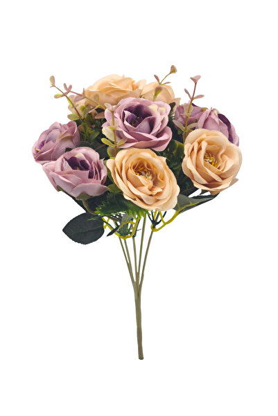 Çınar çiçekçilik Yapay Gül Demeti Dekoratif Çiçek Ev Ofis Dekor 5 dal 25 cm uzunluk